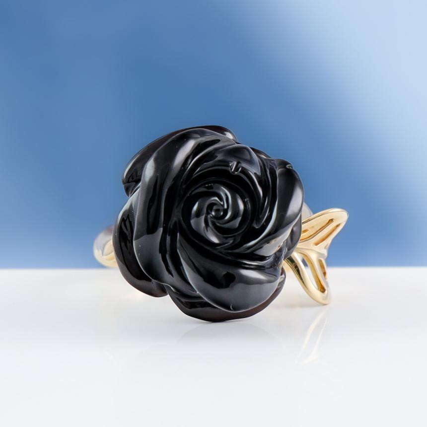 Dior Pre Catelan Onyx and Diamond ring