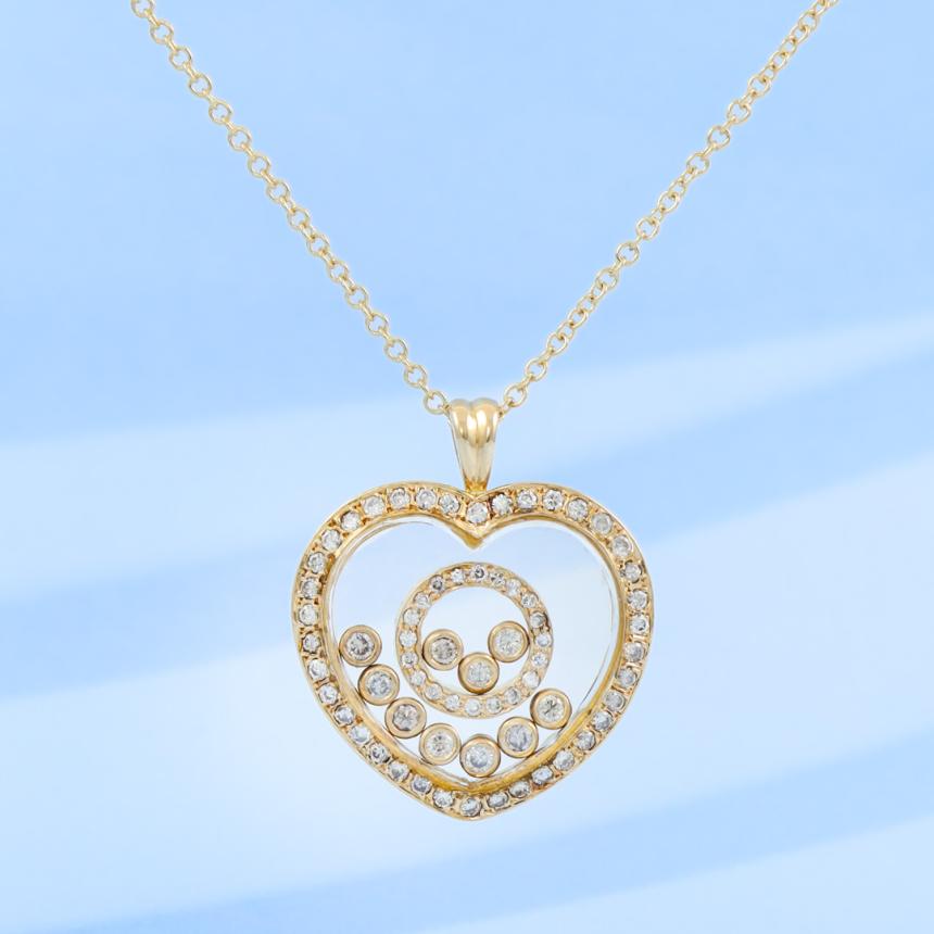 0.96ct Moving Diamond Heart Pendant