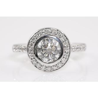 1.00ct Diamond Halo Ring GSL G P2