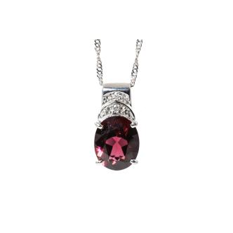 4.00ct Garnet & Diamond Pendant in Plat