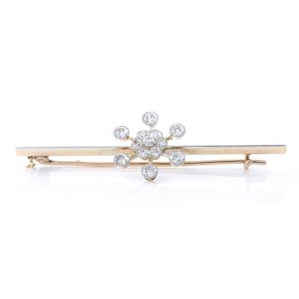 Snowflake Diamond Bar Brooch