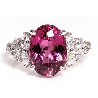 3.35ct Pink Tourmaline and Diamond Ring