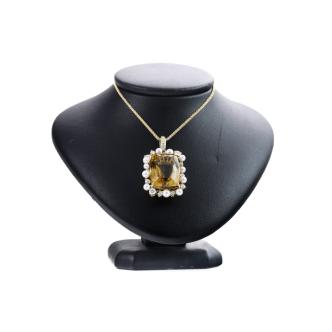 29.80ct Citrine, Pearl and Diamond Pendant