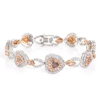 6.45ct Pink & White Diamond Bracelet