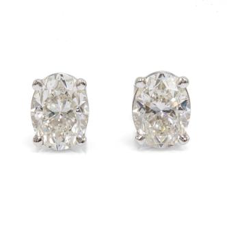 2.02ct Oval Cut Diamond studs GIA H VVS1