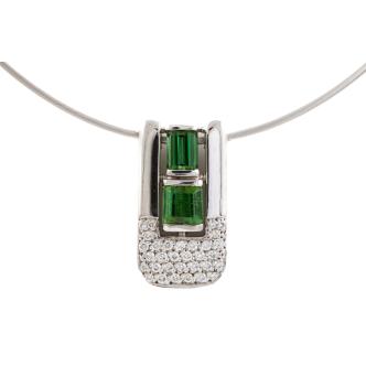 2.50ct Tourmaline and Diamond Pendant