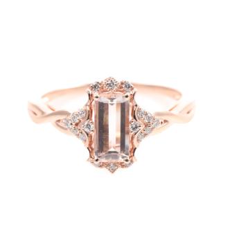 0.84ct Morganite and Diamond Ring