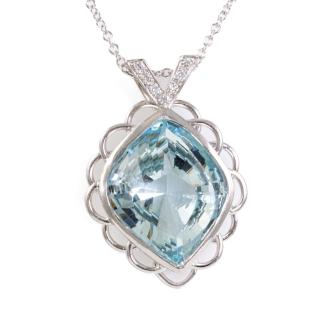 14.90ct Aquamarine and Diamond Pendant