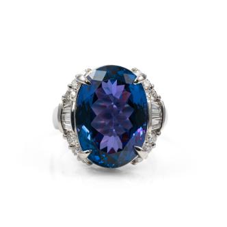 13.30ct Tanzanite and Diamond Ring