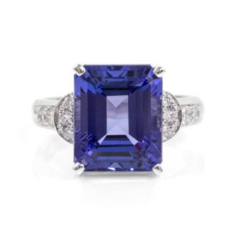 8.05ct Tanzanite and Diamond Ring