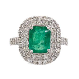 2.44ct Emerald & Diamond Ring