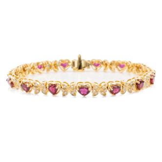 4.58ct Ruby and Diamond Bracelet