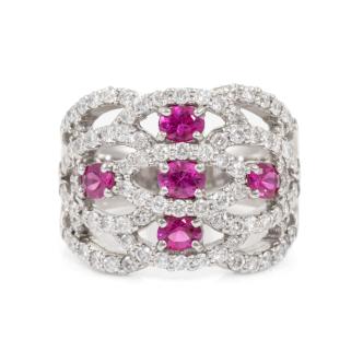 0.96ct Ruby and 1.40ct Diamond Ring