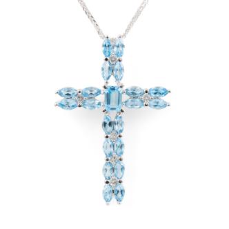 4.11ct Aquamarine and Diamond Pendant