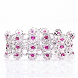 8.32ct Ruby and 11.61ct Diamond Bracelet