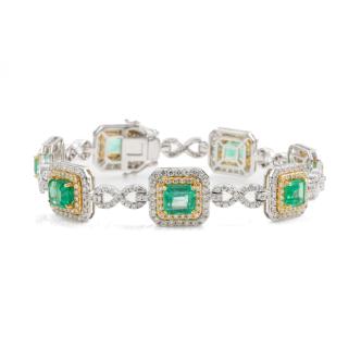 8.47ct Emerald & 4.82ct Diamond Bracelet