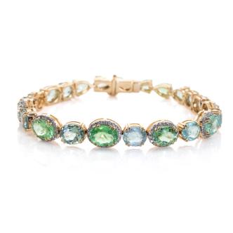 19.23ct Tourmaline and Diamond Bracelet