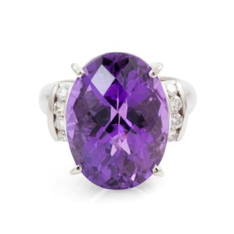 13.91ct Amethyst and Diamond Ring