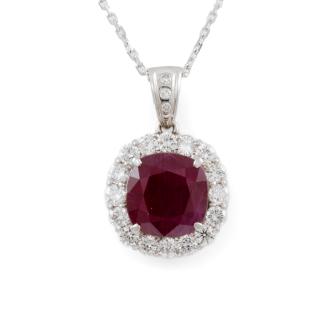 5.73ct Burmese Ruby & Diamond Pendant