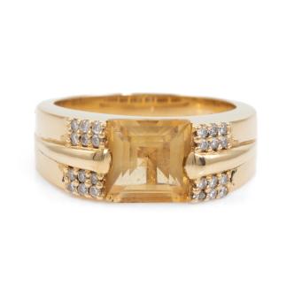 2.00ct Citrine and Diamond Ring 8.4g