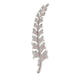 1.24ct Diamond Feather Design Brooch