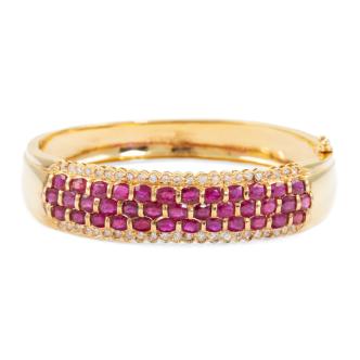 8.12ct Ruby and Diamond Bangle