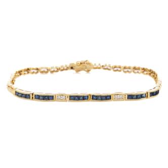 1.20ct Blue Sapphire & Diamond Bracelet