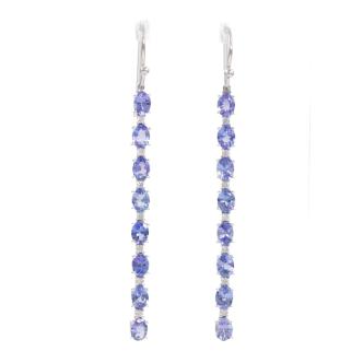 Tanzanite & Diamond Drop Earrings