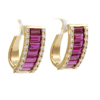 1.84ct Ruby and Diamond Earrings