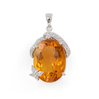 15.50ct Citrine and Diamond Pendant