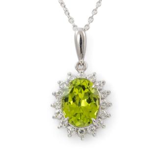 1.96ct Peridot & Diamond Pendant