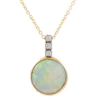 Opal and Diamond Pendant