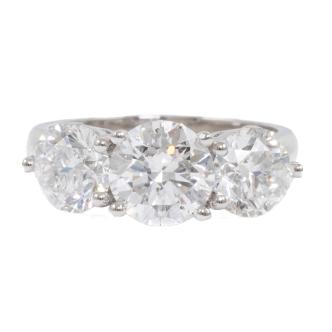 3.51ct Diamond Trilogy Ring GIA F & G