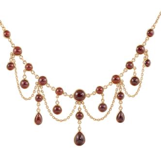 Red Garnet Festoon Necklace