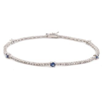 Oval Sapphire & 0.95ct Diamond Bracelet