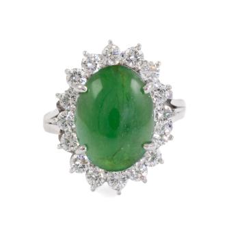 5.00ct Jade and Diamond Ring