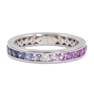 Multicolour Sapphire & Diamond Ring