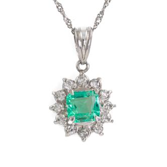 0.50ct Emerald and Diamond Pendant