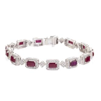 9.51ct Mozambican Ruby Bracelet GIA