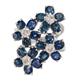 7.57ct Sapphire and Diamond Ring