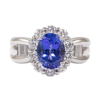 2.44ct Tanzanite and Diamond Ring