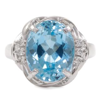 4.95ct Aquamarine and Diamond Ring