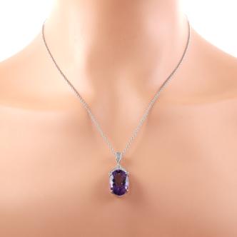 11.61ct Amethyst and Diamond Pendant