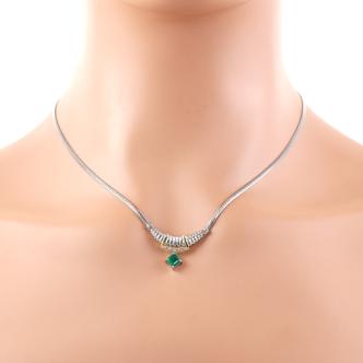 0.35ct Emerald and Diamond Necklace