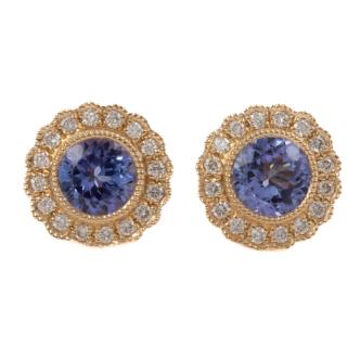 1.06ct Tanzanite and Diamond Earrings