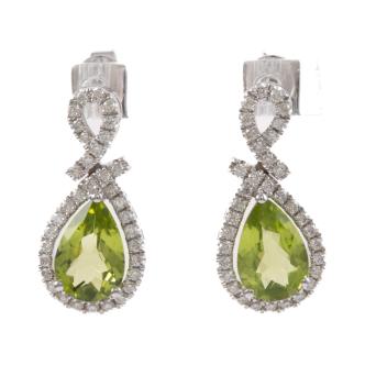 2.34ct Peridot and Diamond Earrings